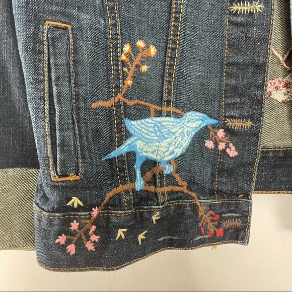 GAP Embroidered Denim Jean Jacket - Juniors Large - Picture 3 of 11